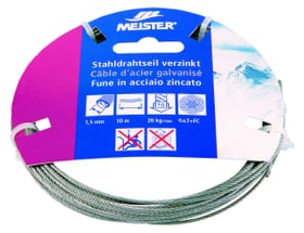 Câble d'acier galvanisé Meister 604726000000 Taille 1.5 mm x 10 m Photo no. 1