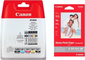 Canon PGI-580/581 Multipack + GP-501 Fotopapier Tintenpatrone PGI-580/581 Multipack + GP-501 Fotopapier Tintenpatrone Canon 798547200000 Bild Nr. 1