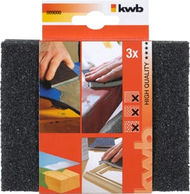 Éponges abrasives BOIS & MÉTAL, fin/moyen/gros 3 pcs. Accessoires de meulage kwb 610508700000 Photo no. 1