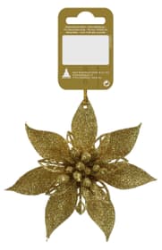 Poinsettia-Blüte Baumschmuck Geroma 657925600000 Farbe Gold Grösse L: 12.0 cm Bild Nr. 1