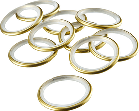 MATT Anelli per tende MATT Anelli per tende 430584000059 Colore Oro Dimensioni L: 42.0 mm x P: 4.0 mm x A: 5.0 mm N. figura 1