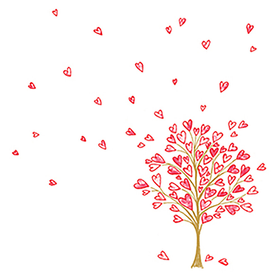 Serviette 33cm Love tree red Feldner + Partner 666464300000 Bild Nr. 1