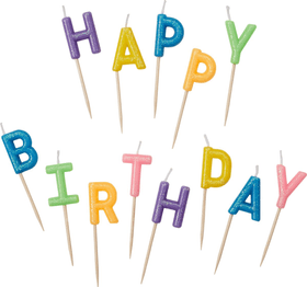HAPPY BIRTHDAY Bougies HAPPY BIRTHDAY Bougies 440810000000 Couleur Multicouleur Dimensions L: 20.0 mm x P: 28.0 mm x H: 6.0 mm Photo no. 1
