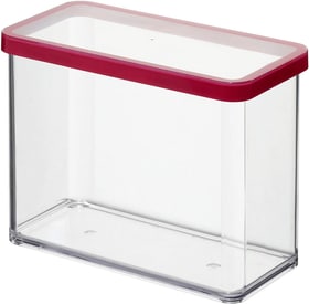 LOFT Boîte de rangement rectangulaire de 2.1l avec couvercle et scellé, Plastique (SAN) sans BPA, transparent/rouge Cuisine Rotho 604061800000 Photo no. 1