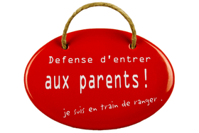 Panneau en émail Défense d'entrer aux parents! Panneau en émail Défense d'entrer aux parents! 605078100000 Photo no. 1