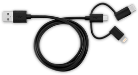 V7 3-in-1-Kabel Micro-USB / USB-C / Lightning 3-in-1-Kabel Micro-USB / USB-C / Lightning V7 798251400000 Bild Nr. 1