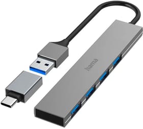 4 Ports, USB 3.2 Gen1, 5 Gbit/s, Ultra Slim Dockingstation e hub USB Hama 785300184292 N. figura 1