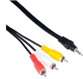 Verbindungskabel, 3,5-mm-Klinken-Stecker 4-pol. - 3 Cinch-Stecker, 1,5 m Audio Kabel Hama 785300180766 Bild Nr. 1