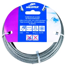 Câble d'acier galvanisé avec gaine en plastique Meister 604726600000 Taille 3-4 mm x 10 m Photo no. 1