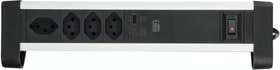 Bandeau de prises de bureau ALU, 4xT13, 1x USB-C, 65W, 1x USB-A, noir Multiprise Mio Star 791053400000 Photo no. 1