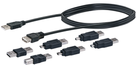 USB 2.0 Anschluss-Set 7teilig schwarz USB Anschluss-Set Schwaiger 613183400000 Bild Nr. 1
