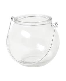 Teelichtglas mit Bügel, Windlicht aus Glas mit silberfarbenem Henkel zum Bemalen und Gestalten, Transparent,  ø 9.5 x 8.5 cm 668050600000 Bild Nr. 1