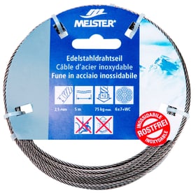 Câble d'acier inoxydable Meister 604727200000 Taille 3 mm x 5 m Photo no. 1