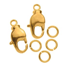 Karabiner drehbar 2St 12mm goldfarben Karabiner drehbar 2St 12mm goldfarben 608122000000 Bild Nr. 1