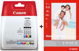 Canon Tintenpatrone CLI-571 Multipack + Glossy-Fotopapier GP-501 Tintenpatrone CLI-571 Multipack + Glossy-Fotopapier GP-501 Canon 798557900000 Bild Nr. 1