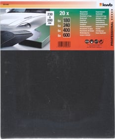 Carta abrasiva resistente all´acqua assortito, 20 pz Carta Abrasiva kwb 610505800000 N. figura 1