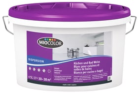 Miocolor Küchen- und Bad-Dispersion Weiss, 5 l Dispersion Küchen- und Bad-Dispersion Weiss, 5 l Dispersion Miocolor 660729500000 Farbe Weiss Inhalt 5.0 l Bild Nr. 1