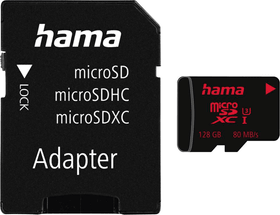 microSDXC 128GB UHS Speed Class 3 UHS-I 80MB / s + adaptateur / photo Micro SD Hama 785300181506 Photo no. 1
