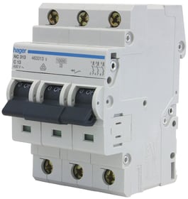 Hager Einbauautomat "C" 3x 13A Leitungschutzschalter Einbauautomat "C" 3x 13A Leitungschutzschalter Hager 612168100000 Bild Nr. 1