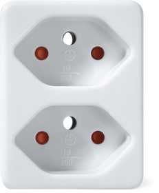 Abzweigstecker 2x weiss