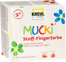 MUCKI Stoff-Fingerfarben 4er Set, Farben auf Wasserbasis für Kinder, Bunt, 4 x 150 ml C.Kreul 665504700000 Bild Nr. 1