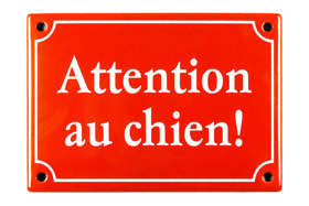 Panneau en émail Attention au chien! Panneau en émail Attention au chien! 605077700000 Photo no. 1
