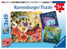 Puzzle 3x49 Einhorn,Drache & Fee Puzzle Ravensburger 749018600000 Bild Nr. 1