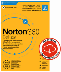 Norton Security 360 Deluxe with 25GB 3 Device - PC/Mac/Android/iOS - ESD Digital (ESD) Security 360 Deluxe with 25GB 3 Device - PC/Mac/Android/iOS - ESD Digital (ESD) Norton 785300155782 Bild Nr. 1