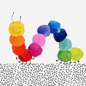 Serviette 33cm colorful worm Feldner + Partner 667799600000 Photo no. 1