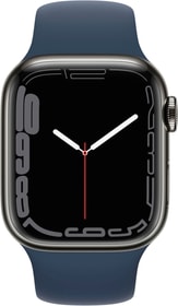 Watch Series 7 GPS + Cellular, 41mm Stainless Steel Graphite  Blue Sport Band Smartwatch Apple 785300162433 Bild Nr. 1