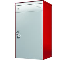 Boîtes-aux-lettres avec casier verroillable pour colis s:box 17 rouge feu/blanc alu