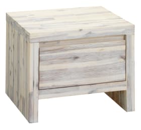 CORELLE Comodino CORELLE Comodino 404440085042 Dimensioni L: 50.0 cm x P: 40.0 cm x A: 38.0 cm Colore Legno di acacia con velatura bianca N. figura 1