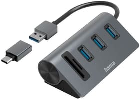 Hub USB / lettore di schede, 5 porte, 3x USB-A, SD, microSD, incl. adattatore USB-C Lettore di schede Hama 785300184291 N. figura 1