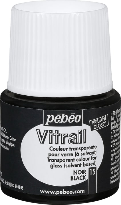 Image of Pébéo Vitrail glossy black 15 Glasfarbe