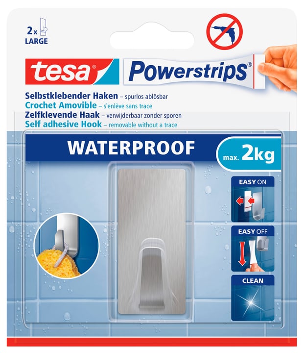 Image of Tesa Waterproof Haken Rechteckig large Klebehaken