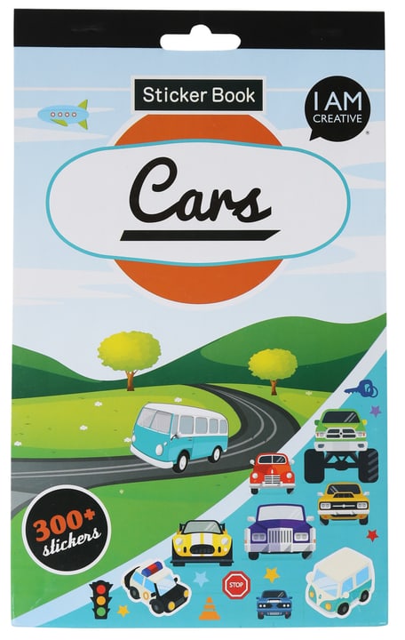 Image of I AM CREATIVE Stickerbook Cars, 15 x 24 cm, 6 Blatt Stickerbuch