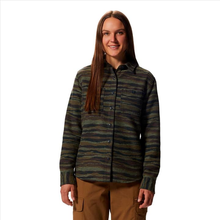 Image of Mountain Hardwear W Granite Peak Long Sleeve Flannel Shirt Bluse olive