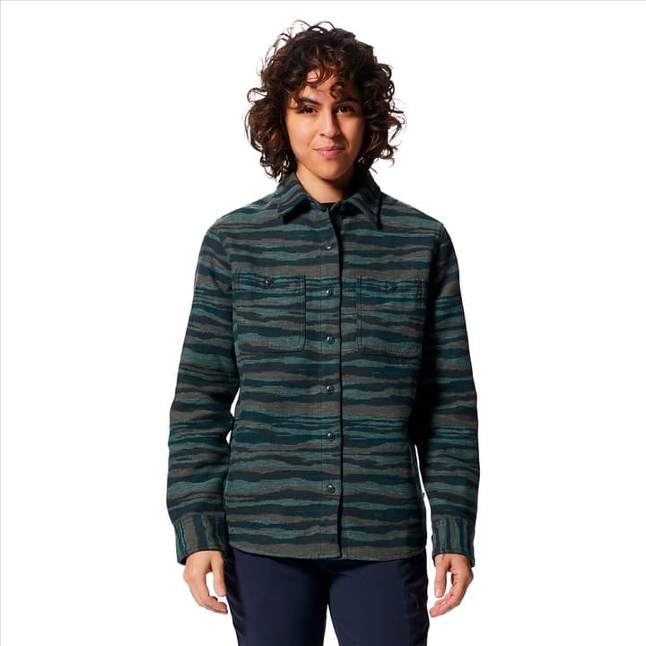 Image of Mountain Hardwear W Granite Peak Long Sleeve Flannel Shirt Bluse petrol