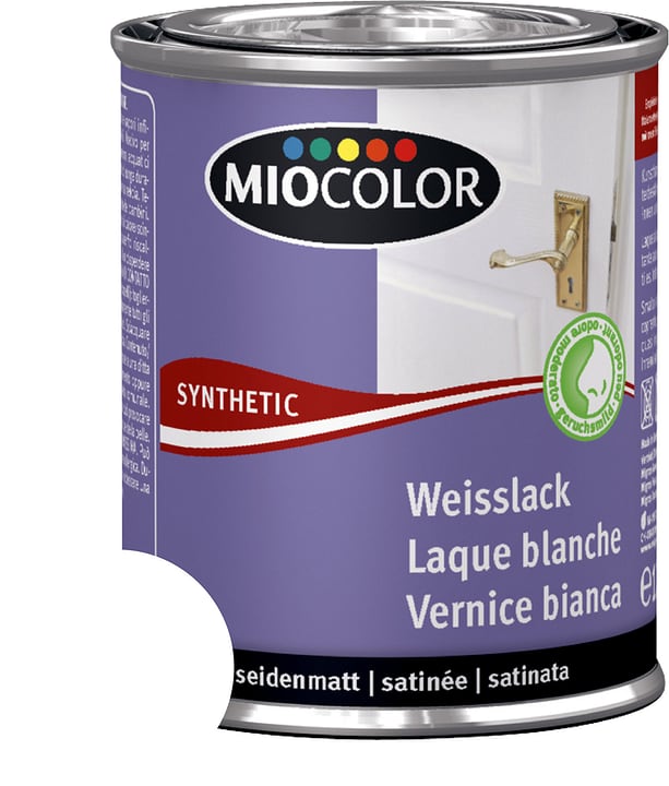 Image of Miocolor Synthetic Weisslack seidenmatt weiss 125 ml bei Do it + Garden von Migros