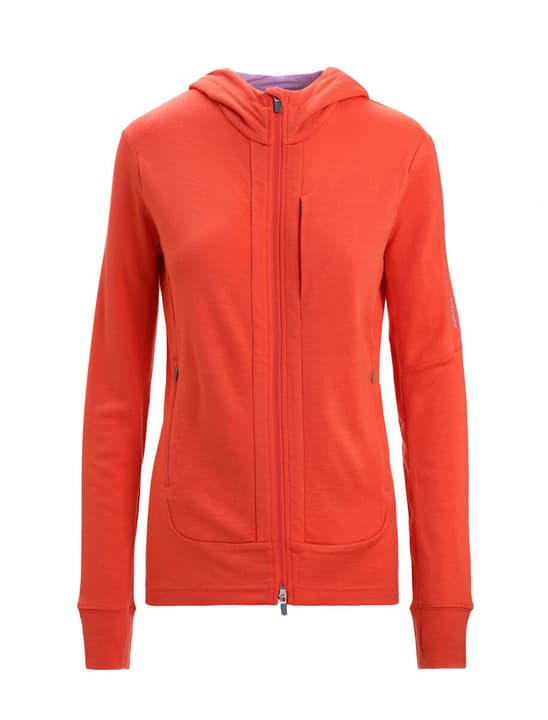 Image of Icebreaker Merino Quantum III Zip Hood Fleecejacke orange