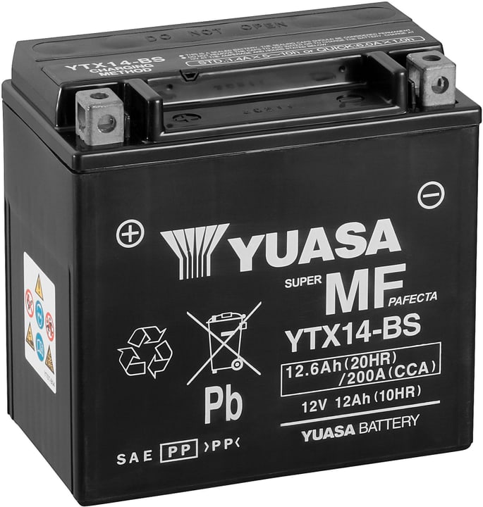 YUASA Batterie AGM 12V/12.6Ah/200A Batterie moto