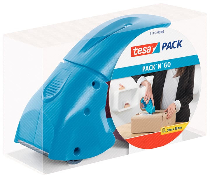 Image of Tesa Pack Dispenser Pack'n'go blau Klebebänder