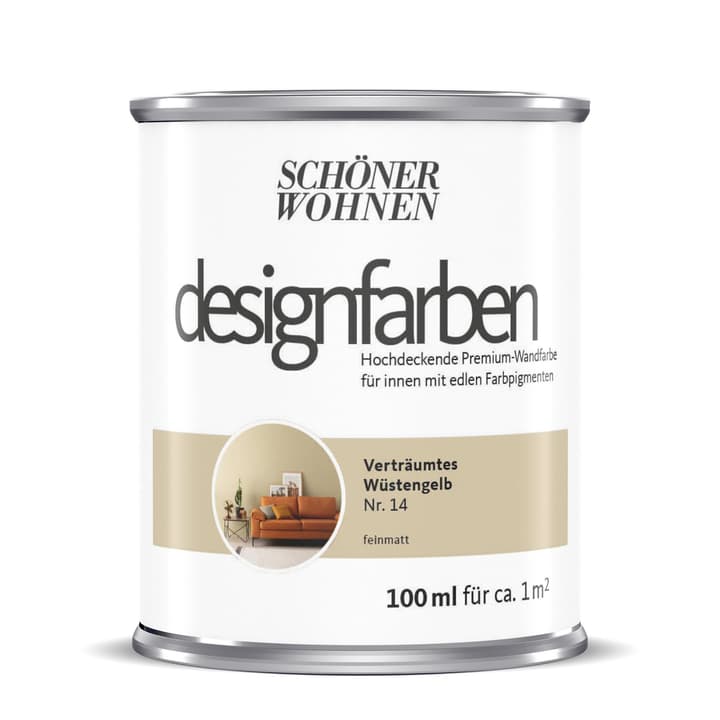 Image of Schöner Wohnen Designfarbe Wüstengelb 100 ml Wandfarbe
