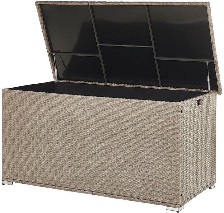 Image of Beliani Auflagenbox Rattan taupe 155 x 75 cm MODENA Kissenbox