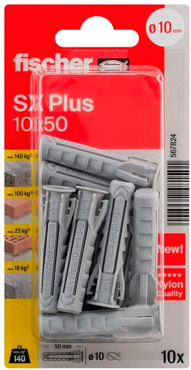 Image of fischer Nylondübel SX Plus 10 x 50 Spreizdübel