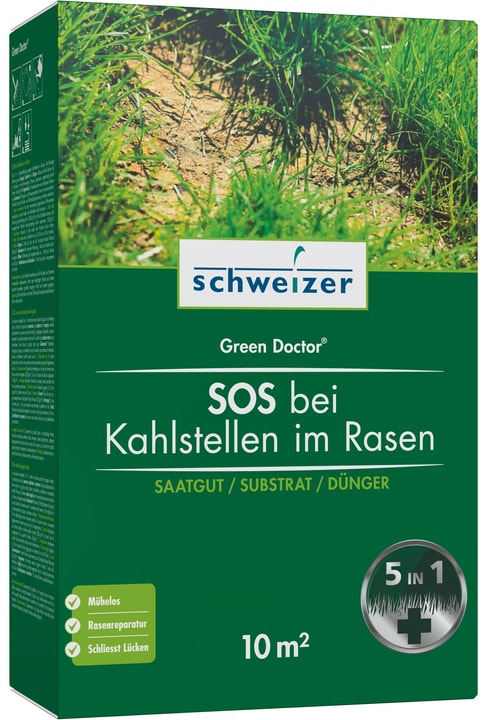 Image of Eric Schweizer SOS bei Kahlstellen im Rasen - Green Doctor, 10 m² Rasensamen