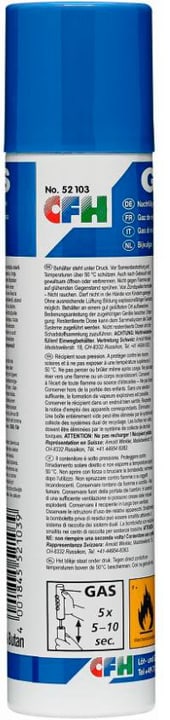 Image of Cfh Butan Nachfüllgas 100 ml Gasflaschen-/Kartuschen