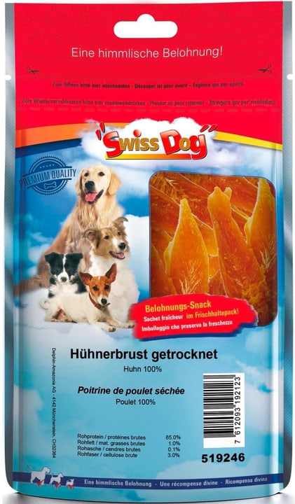 Image of SwissDog XXL Hühnerbrust getrocknet 900g Hundeleckerli