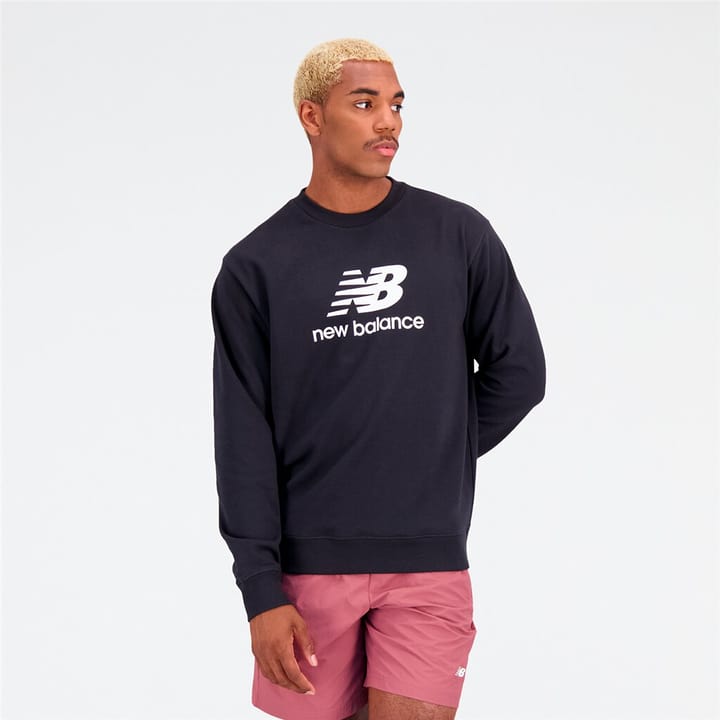 Image of New Balance Essentials Stacked Logo Crew Sweatshirt schwarz