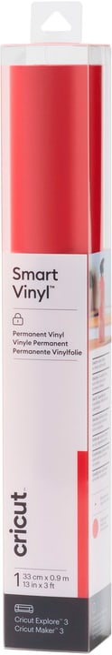 Cricut Film de vinyle Smart Matt Permanent 33 x 91 cm, Rouge Matériaux pour traceurs de découpe